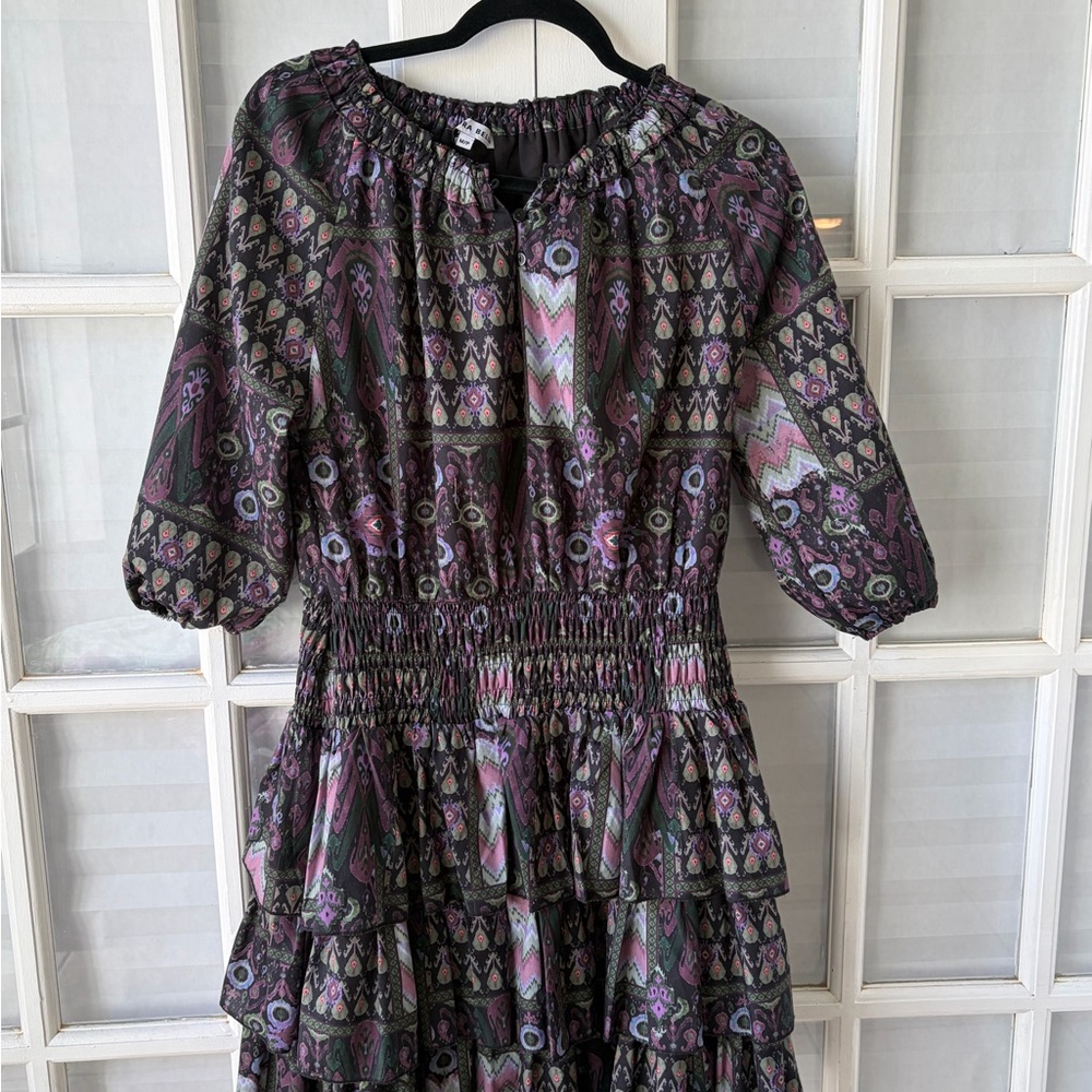 Chic Geometric Patterned Midi Dress